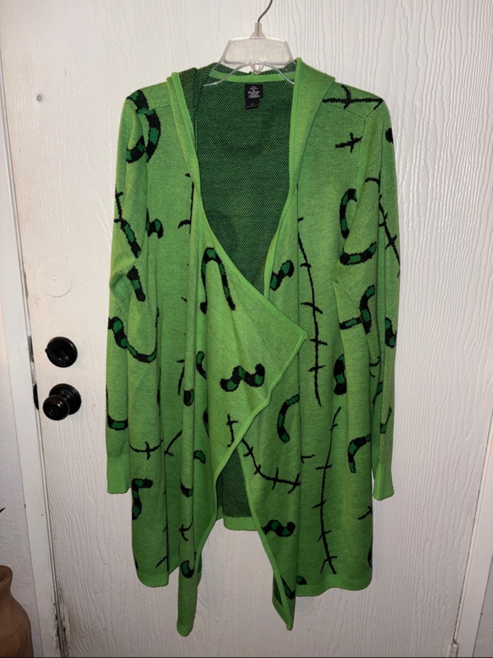 Nightmare Before Christmas Oogie Boogie Open-Front Patterned Women’s Cardigan